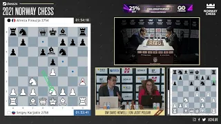 Magnus Carlsen, Richard Rapport, Alireza Firouzja, Aryan Tari 2021 Norway Chess | Round 8