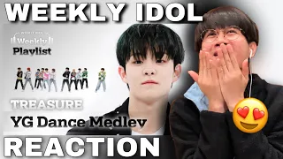 TREASURE - YG DANCE MEDLEY REACTION 😍 (Weekly Idol EP.552)