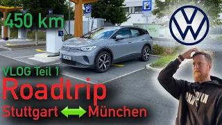 VW ID.4 Pure Performance Basismodell | ROADTRIP Stuttgart München Teil 1 | VLOG | CHRIS GRNWLD