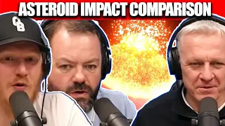 Asteroid Impact Comparison REACTION | OFFICE BLOKES REACT!!