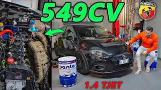 Abarth Fiat Punto 549CV a 2.8 BAR | La PUNTO ABARTH più POTENTE AL MONDO | 1368CC SI IMPENNA C***O !