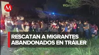 En Veracruz rescatan a 181 migrantes abandonados en una caja de tráiler