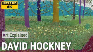 David Hockney: A collection of 10 artworks with title and year, around 2010 [4K]