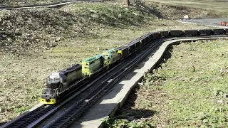 Trains on the G Scale Tehachapi Loop Layout! (01/02/24)