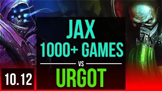 JAX vs URGOT (TOP) | 1.3M mastery points, 1000+ games, Triple Kill, KDA 15/2/6 | BR Diamond | v10.12