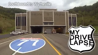 Into Virginia on Interstate 77, two tunnels, Wytheville