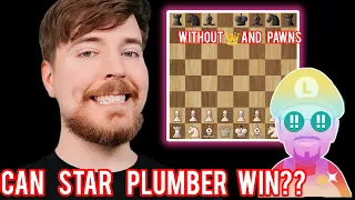 Can The chess.com new Bot Star Plumber beat Mr Beast without the Queen and pawns?