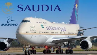 Saudi Arabian Airlines Boeing 747-8 Landing at Haneda international airport , Tokyo, Japan