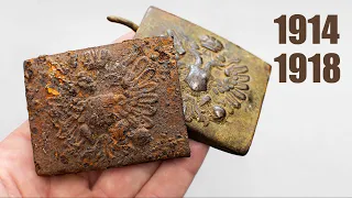 WW1 Military Rusty Buckles Restoration. From the battlefield