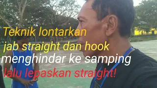 Teknik lontarkan jab, straight dan hook, menghindar ke samping lepaskan straight!