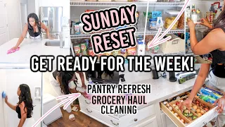 SUNDAY PREP FOR THE WEEK | CLEANING ROUTINE, GROCERY HAUL AND PANTRY REFRESH AND RESTOCK