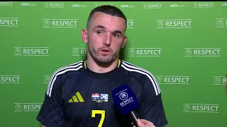 Scotland's John McGinn gives post-match interview following defeat to the Netherlands