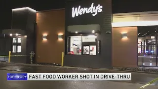 Fast-food worker shot in drive-thru window