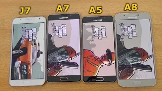 Samsung Galaxy A7 (2016) vs J7 vs A8 vs A5 (2016) - GTA San Andreas Gameplay Test (4K)