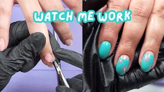 watch me do my sister's nails | hard gel overlay with Light Elegance