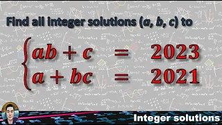 Math Olympiad Problem | Finding all integer solutions | You should be able to solve this