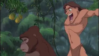 Tarzan plays a trick on Kala