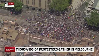 Thousands of protesters gather in Melbourne