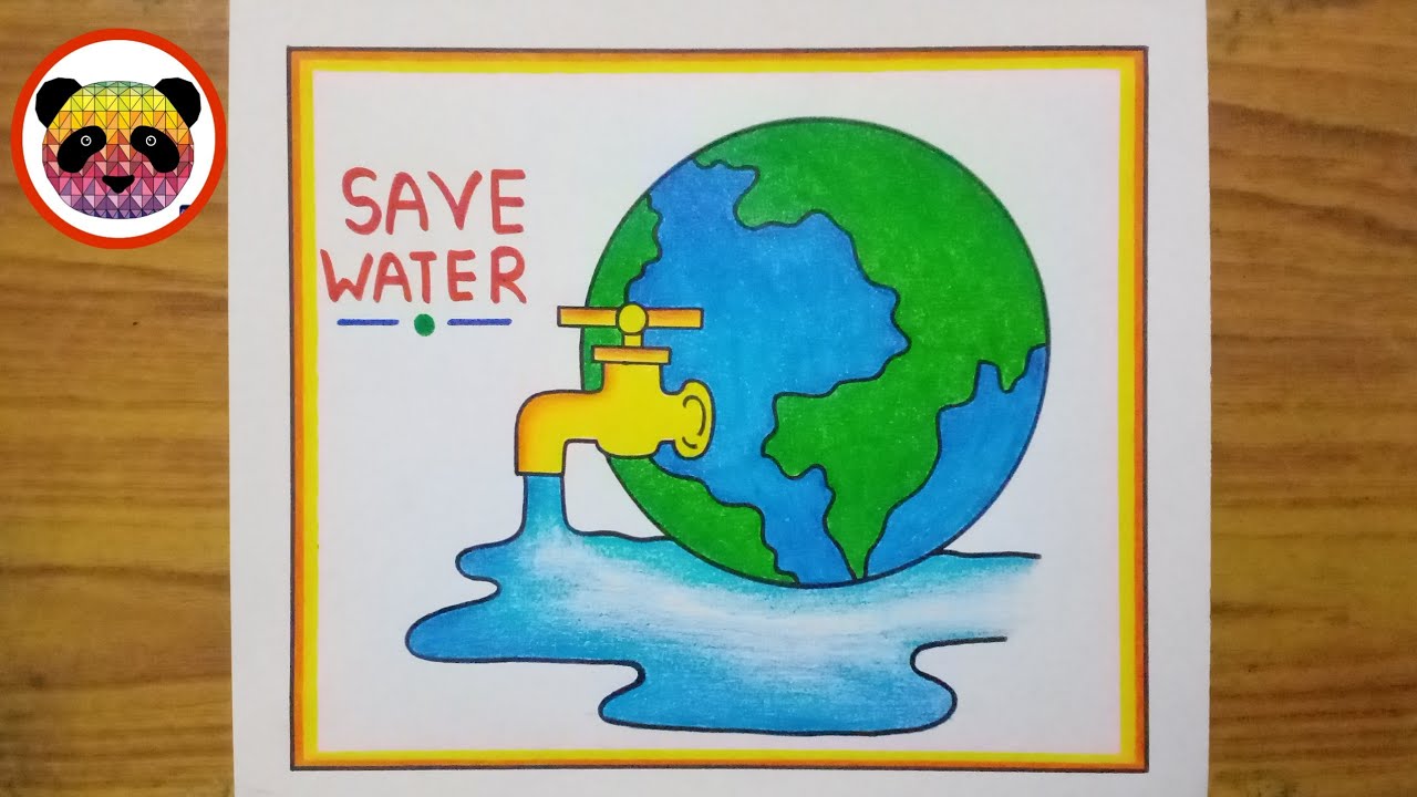 Save Water Drawing / Save Water Poster Drawing / Save Water Save Earth ...