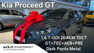 Nowa Kia Proceed GT [1.6 T-GDI 204KM 7DCT] wersja GT+TEC+AEB+PRe w kolorze Dark Penta Metal | 4K