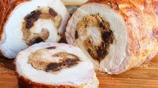 How to Stuff a Pork Loin - Rolled Stuffed Pork Loin Roast Wrapped in Caul Fat