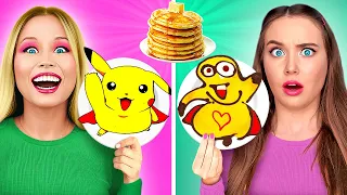 RETO DE ARTE CON HOTCAKES | ¡Pluma 3D vs. arte en hotcakes! Secretos de Cocina por 123 GO! FOOD