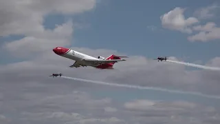 My view of RIAT Friday 15th July 2022 2Excel Boeing 727 and 2 Blades Extra 300  arrival 4K