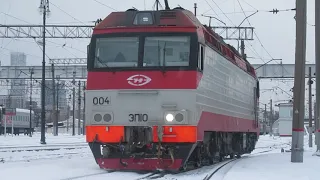 Электровоз ЭП10-004 станция Москва-Киевская 15.01.2019