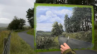 Plein Air Landscape | Oil Painting in the Wind and Rain