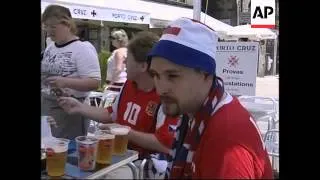 Czech and Danish fans prepare for quarterfinal