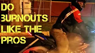 Motorcycle burnout in 7 easy steps | How To | 2018 GSXR 1000 burnout