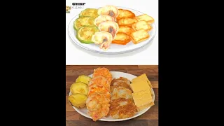 Icebear's Korean Jeon vs Japanese Teppanyaki!😋 #icebear #webarebears #koreanfood #japanesefood