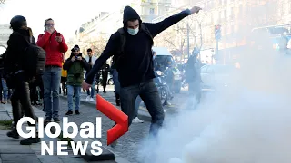 Trucker protests: French police fire tear gas at those protesting COVID-19 restrictions in Paris