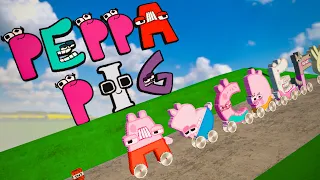 Peppa Pig Alphabet Lore Cars With Saw Wheels vs DOWN OF DEATH | Teardown