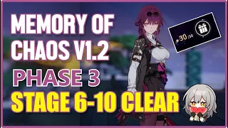 [v1.2.3] Memory of Chaos 6-10 (Kafka/Sushang/Seele/Serval DPS) 30* Clear