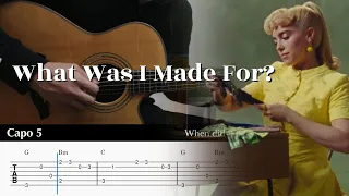 What Was I Made For? - Billie Eilish | Fingerstyle Guitar TAB + Chords Tutorial