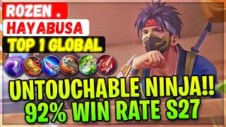 Untouchable Shadow Ninja!! 92% Win Rate S27 [ Top 1 Global Hayabusa ] KK  RoZen .- Mobile Legends