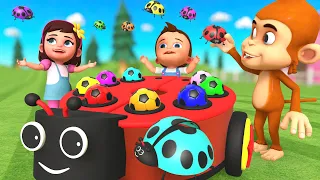 Little Baby Boy & Girl Play Learning Colors for Kids with Soccer Ball Hammer Lady Bug Wooden Toy Set