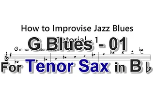 How to Improvise - F Blues - Tutorial for Tenor Sax -1 (minor Pentatonic Scale) - Revised