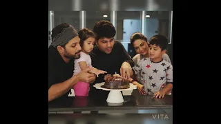 stylish star allu arjun with father,mother, brothers, wife,daughter,son and cousins