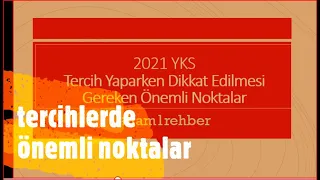 #2021YKS de #sıralama #aralığı #nasıl tercih yapılır? Tercihlerde dikkat edilmesi gereken noktalar!!