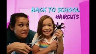 BAck TO School HAIRCUTS for EVERYONE!!! MOM CUT too much!!