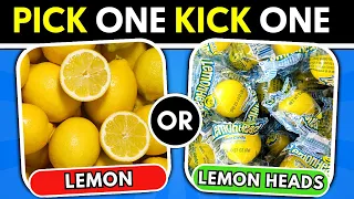 Pick One, Kick One - Part 2 | Real Food VS Candy! 🍔🍬