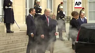 Trump and First Lady depart Elysee Palace