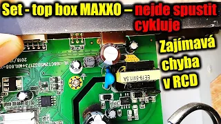 Set-top box MAXXO - nejde spustit, zajímavá chyba v RCD - wont turn on, fault in RCD snubber circuit