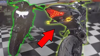 KAWASAKI Z400 MODIFICADA GIROS LED BALIZAS Y PORTA PATENTE REBATIBLE