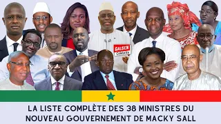 La liste complète des 38 ministres du nouveau gouvernement de Macky Sall