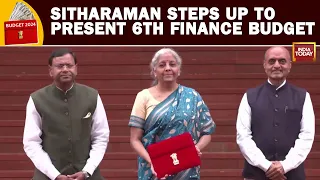 Finance Minister Nirmala Sitharaman Arrives to Present Sixth Budget | Budget 2024 Latest Updates