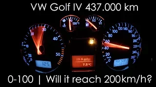 VW Golf 4 1.9 TDI after 437.000 km | 0-100 | Will it reach 200 km/h?