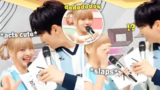 Eunchae burst into laughter when Chaemin unexpectedly did this (Eunchae doing Chaewon's VIRAL meme)